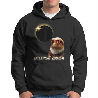 Solar Eclipse 2024 Guinea Pig Wearing Glasses Hoodie - Monsterry CA