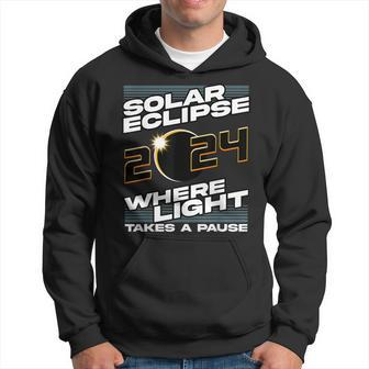 Solar Eclipse 2024 Where Light Takes A Pause Solar Eclipse Hoodie - Thegiftio UK