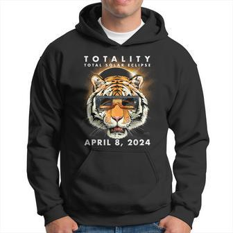 Solar Eclipse 2024 Tiger Wearing Eclipse Glasses Hoodie | Mazezy