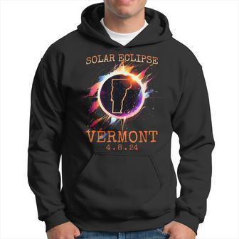 Solar Eclipse 2024 Vermont Usa State Totality Path Souvenir Hoodie - Seseable