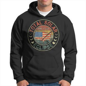 Solar Eclipse April 8 2024 America Path Map Vintage Totality Hoodie | Mazezy