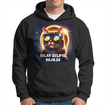 Solar Eclipse April 8 2024 Space Cat Sun Totality Glasses Hoodie | Mazezy
