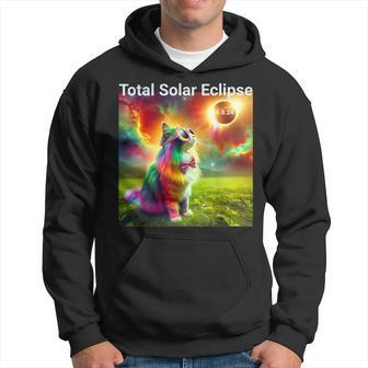 Solar Eclipse Cat Wearing Solar Eclipse Glasses 2024 Hoodie - Seseable