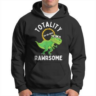 Solar Eclipse Totality Rawrsome 04 08 2024 T-Rex Dinosaur Hoodie - Monsterry UK