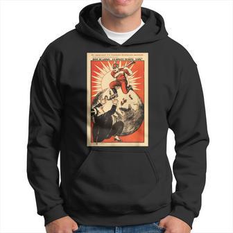 Soviet Ussr Vintage Death To Capitalism Poster Hoodie - Thegiftio UK
