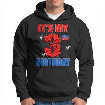 Spider Web 3 Years Old It's My 3Rd Birthday Boy Party Hoodie - Monsterry