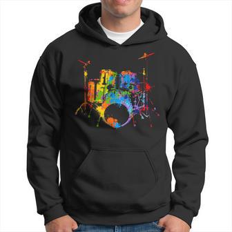 Splash Drum Kit Music Drummer For Drummers Hoodie - Seseable