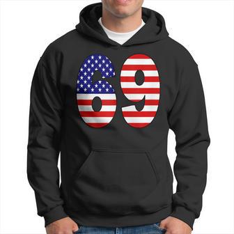 Sports Number 69 Sixty Nine With Usa Flag Hoodie - Monsterry DE