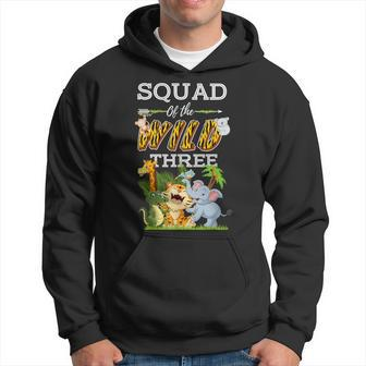 Squad Of The Wild Three Animal Safari 3Rd Birthday Party Hoodie - Seseable