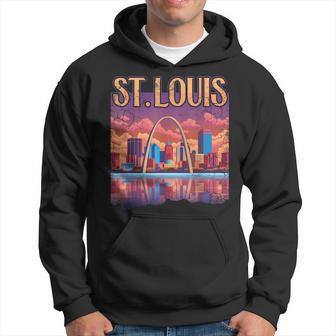 St Louis Gateway Arch Missouri Cityscape Skyline Hoodie - Seseable