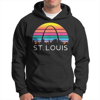 St Louis Missouri Gateway Arch Retro Mississippi River Lou Hoodie - Monsterry AU