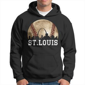 St Louis Skyline City Vintage Baseball Lover Hoodie - Monsterry AU