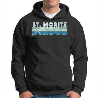 St Moritz Ski Illustration Retro Vintage St Moritz Hoodie - Seseable