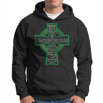 St Patrick's Breastplate Lorica Prayer Catholic Irish Cross Hoodie - Seseable