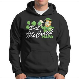 St Patty's Day Pat Mccrotch Irish Pub Lucky Clover Hoodie - Seseable