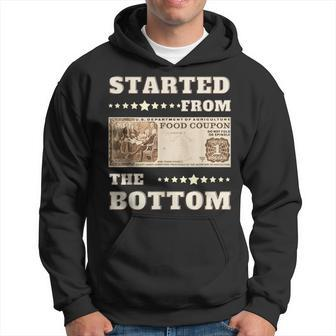 Started From Bottom Food Stamp Coupon Stars Hoodie - Seseable