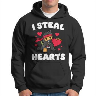 I Steal Hearts Ninja Boys Valentines Day Toddler Hoodie | Mazezy