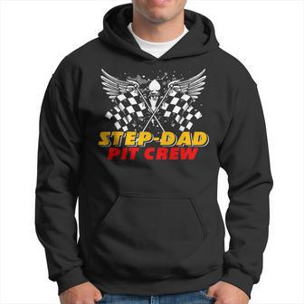 Step-Dad Pit Crew Race Car Birthday Party Matching Family Hoodie - Monsterry