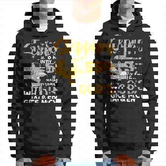 Stepping Into My 55Th Birthday With God's Grace Mercy Hoodie - Seseable