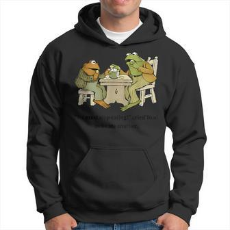 We Must Stop Eating Cried Toad As He Ate Another Frog Quote Hoodie - Seseable