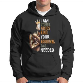 I Am Strong Aries King Crown Zodiac Horoscope Hoodie - Monsterry DE