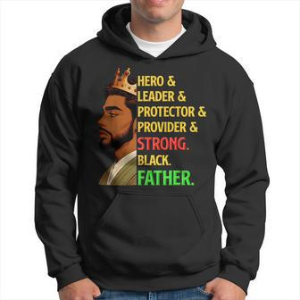 Strong Black Father Hero Leader Afro African Father's Day Hoodie - Seseable