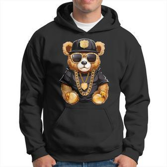 Stylish Bear With Golden Chains Hoodie - Seseable