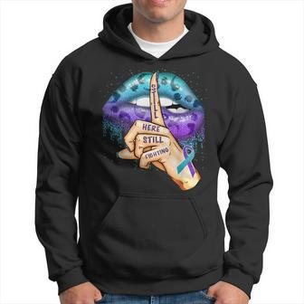 Suicide Prevention Awareness Still Here Still Fighting Lips Hoodie - Monsterry