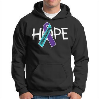 Suicide Prevention Purple Turquoise Ribbon Hope Hoodie - Monsterry DE