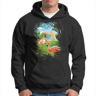 Summer In Paradise With Exotic Pink Flamingos Hoodie | Mazezy