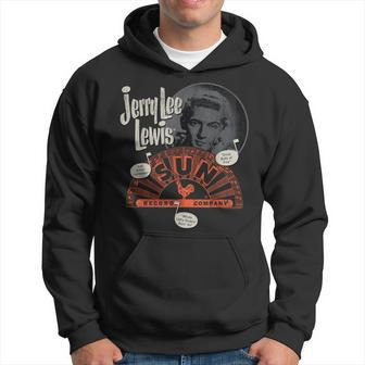 Sun Records X Jerry Lee Lewis Circle Portrait Distressed Hoodie - Seseable