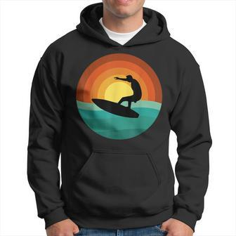 Sunset Surfing Silhouette Retro Wave Rider Hoodie - Monsterry UK