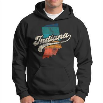 Sunset Vintage Retro Indiana Home State In 70S 80S Style Hoodie - Monsterry AU
