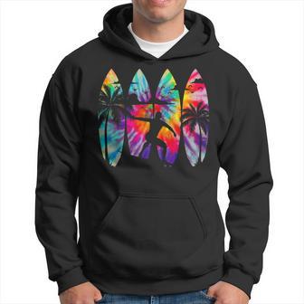 Surfer Surfboard Vintage Surfing Beach Summer Surf Tie Dye Hoodie - Monsterry UK