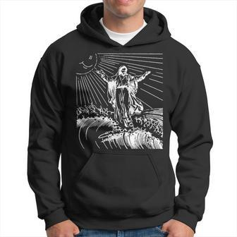 Surfing Jesus Cool Christian Surf Vintage Hoodie | Mazezy