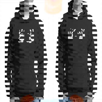 Sweat à capuche Noir Mains Ouvertes Dessin Stylisé, Symbole de Paix - Cadeauxyz