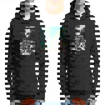 Sweat à capuche Noir Traverse Beatles Abbey Road, Tee Culture Pop Rock - Cadeauxyz