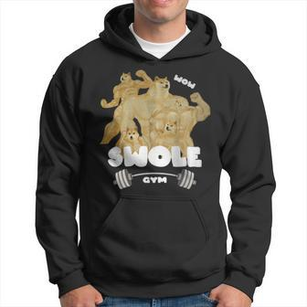 Swole Gym Swole Doge Meme Buff Doge Meme Hoodie - Monsterry