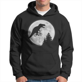 T-Rex Cycling Over The Moon Hoodie - Monsterry