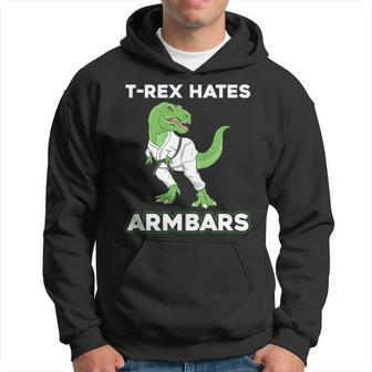 T-Rex Hates Armbars Bjj Jiu Jitsu Hoodie - Monsterry