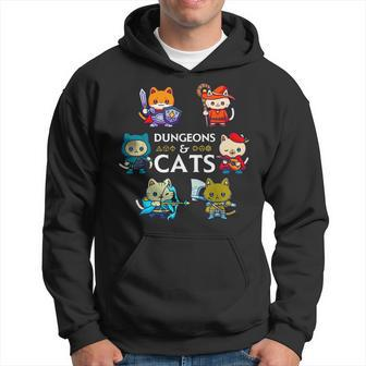 Tabletop Gaming Cats Rpg D20 Nerdy Fantasy Gamer Cat Hoodie - Thegiftio UK
