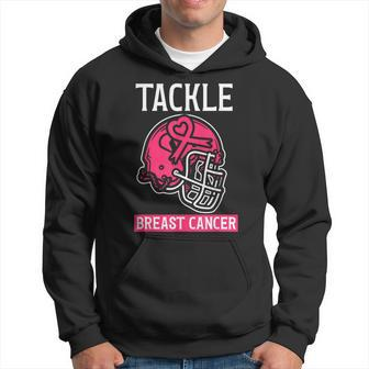 Tackle Breast Cancer Football Breast Cancer Awareness Hoodie - Thegiftio UK