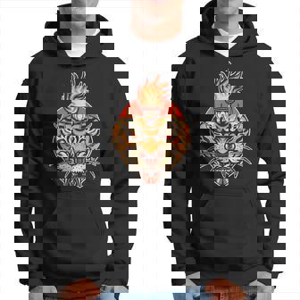 Tatuaje Tradicional Americano De Tigre De Corazón Sagrado Sudadera - Regaloses