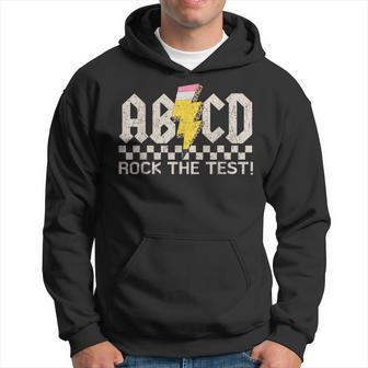 Teacher Testing Retro Abcd Rock The Test Day School Hoodie - Monsterry