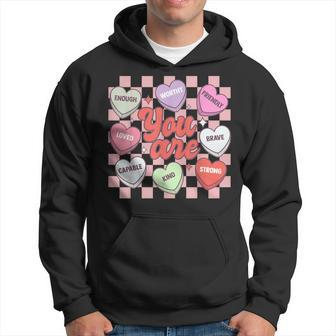 Teacher Valentines Day Candy Heart Hoodie - Seseable