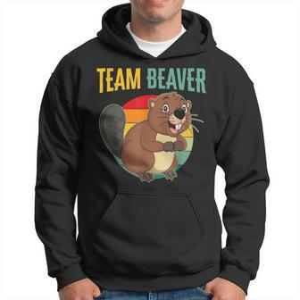 Team Beaver Vintage Retro Cute Beavers Lover Hoodie - Thegiftio UK