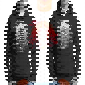 Temple Japonais Paysage Sakura Cerisier En Fleurs Sweat à capuche - Cadeauxyz