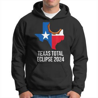 Texas Flag Solar Eclipse 2024 Tx State Outline Eclipse Hoodie | Mazezy