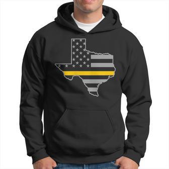 Texas Thin Gold Line Flag Police Operator 911 Dispatcher Hoodie - Monsterry