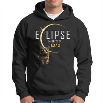 Texas Total Solar Eclipse 2024 Cat Glasses Totality Hoodie - Thegiftio UK
